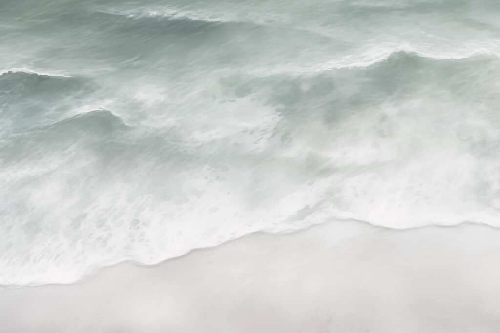 Ondas turquesa com espuma — design completo