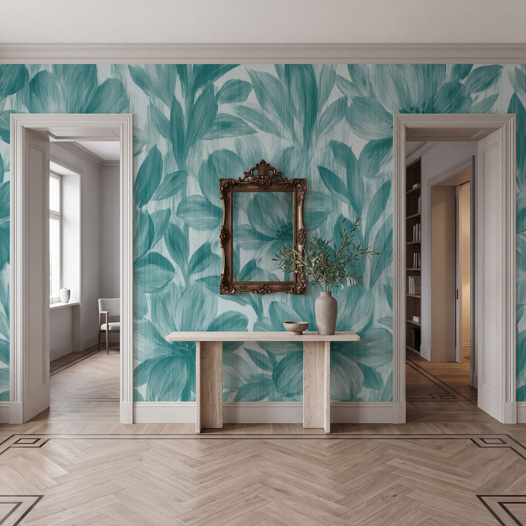 Folhagem longa em azul — interior 3