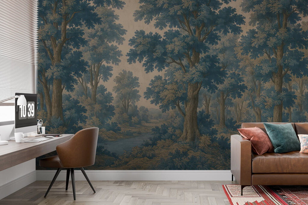 Riacho entre árvores altas — interior 2