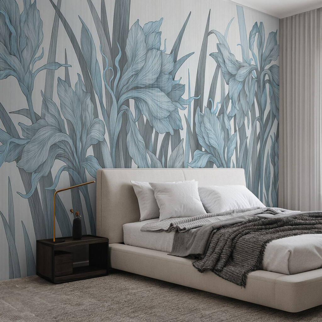 Íris azul-claras em branco — interior 1