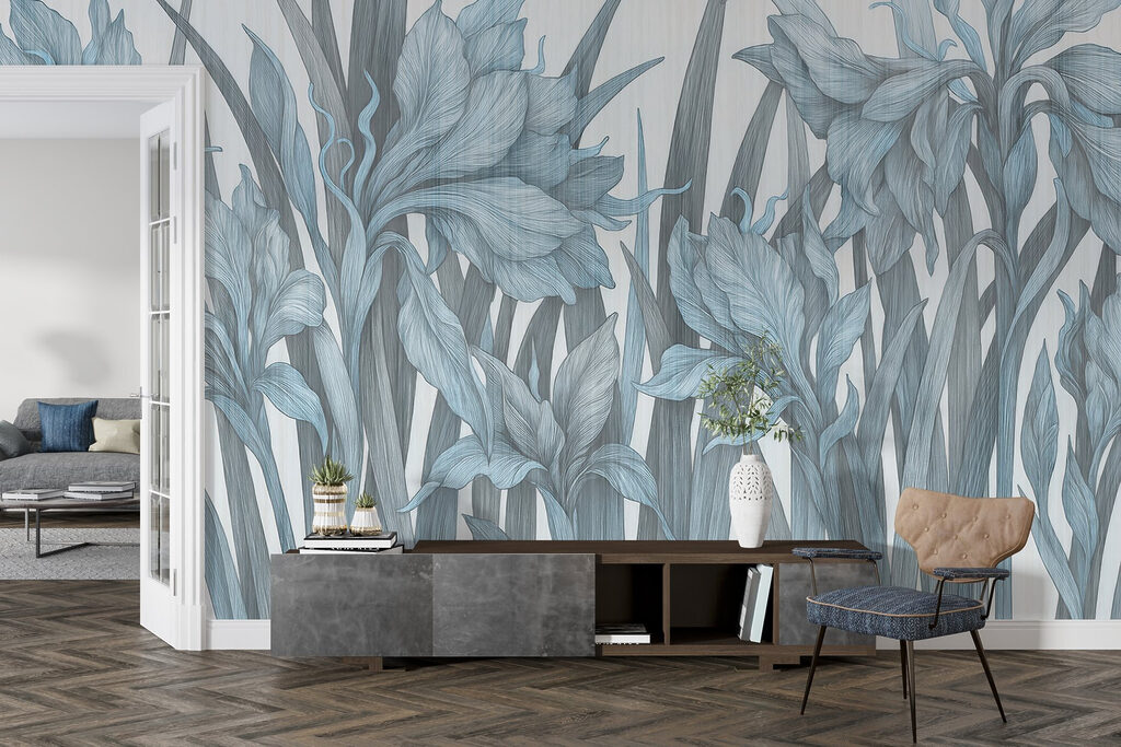 Íris azul-claras em branco — interior 2