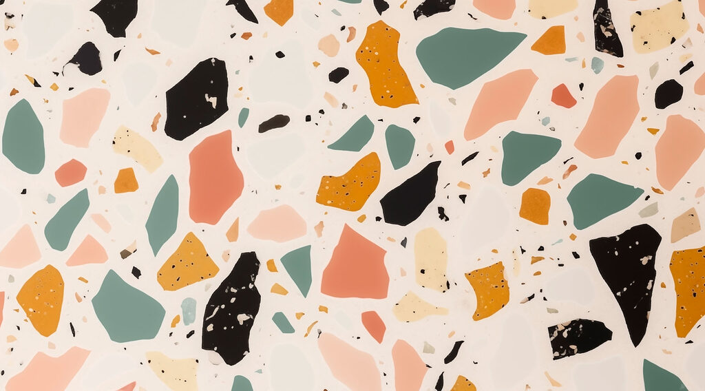 Fragmentos coloridos sobre pêssego — design completo