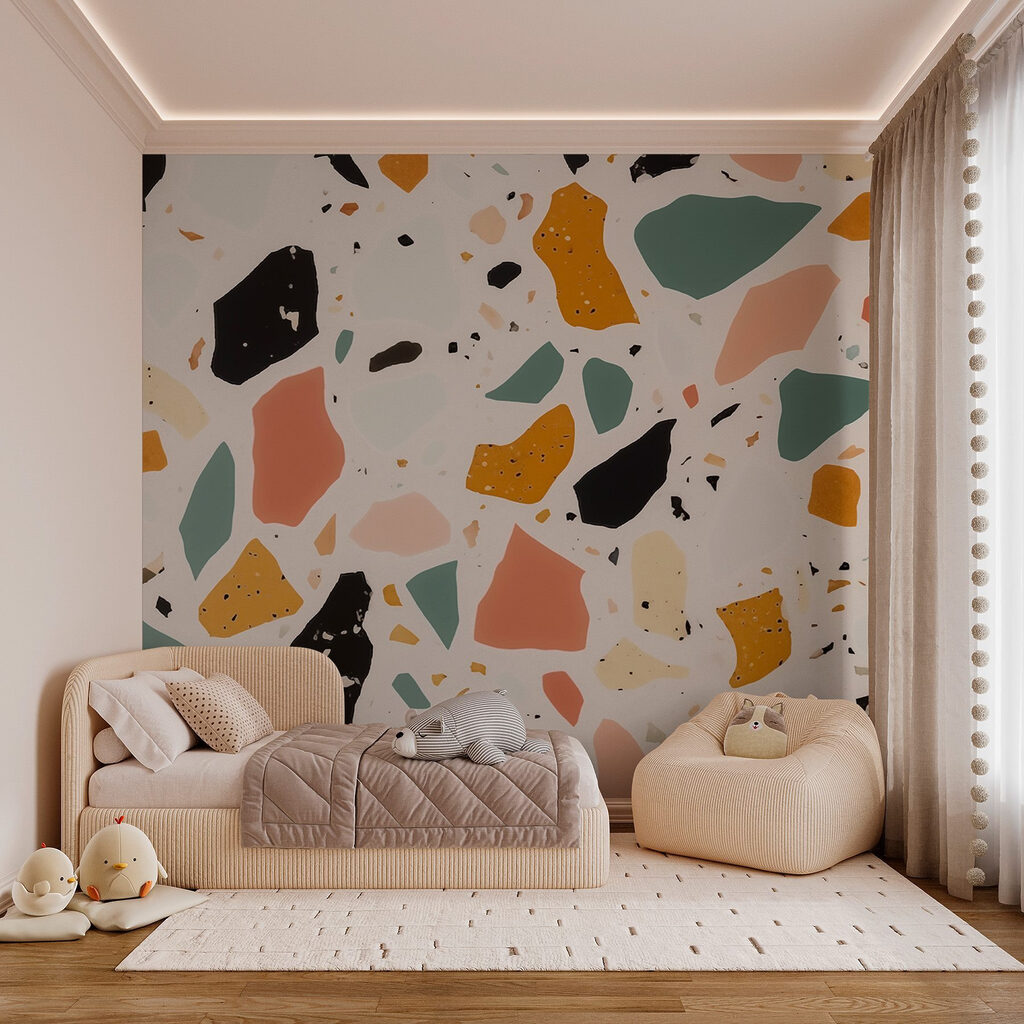Fragmentos coloridos sobre pêssego — interior 3