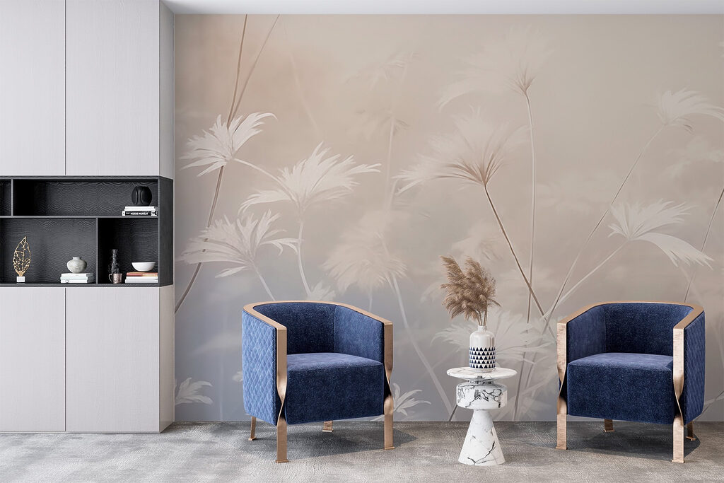 Umbelas brancas em pastel — interior 3