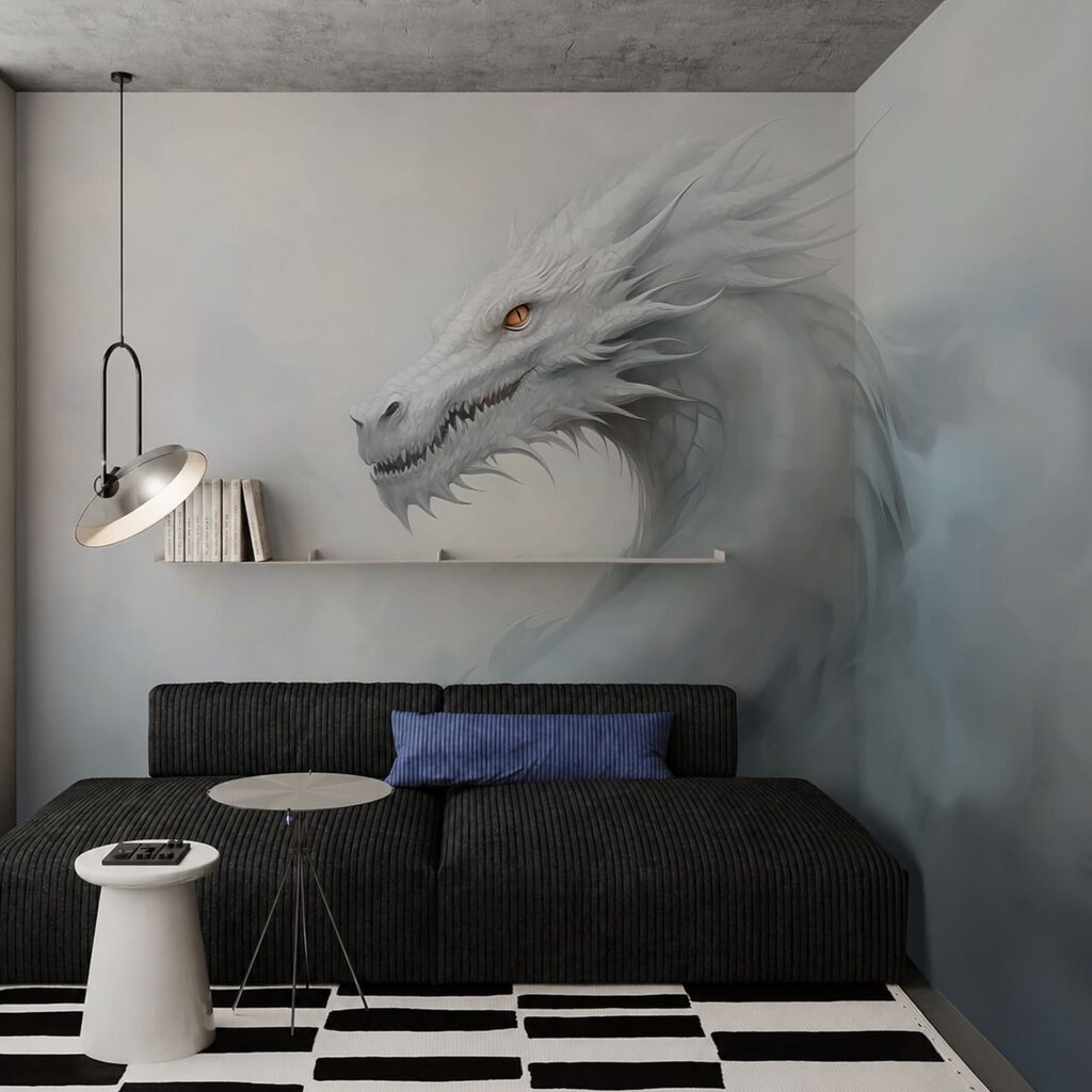 Dragão branco na névoa — interior 2