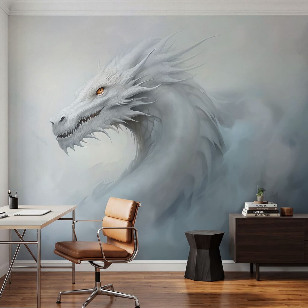 Dragão branco na névoa — interior 3
