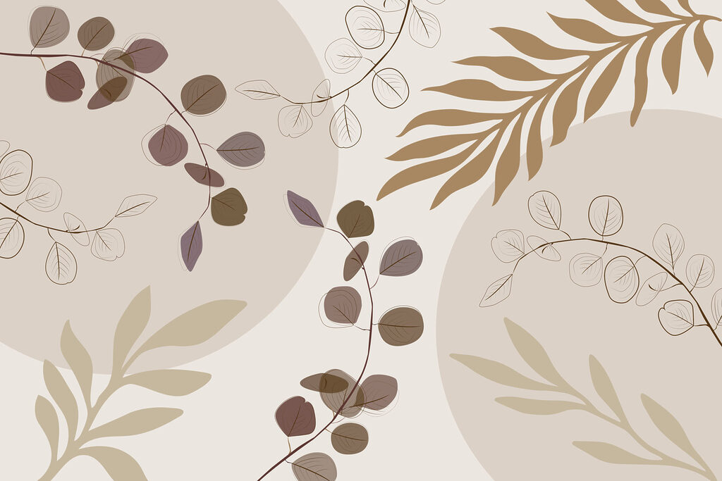 Folhas em tons naturais — design completo