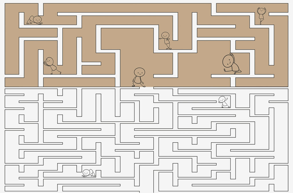 Labirintos com figuras — design completo