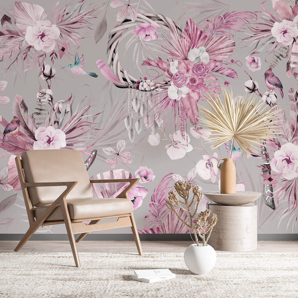 Flores tropicais e aves — interior 2