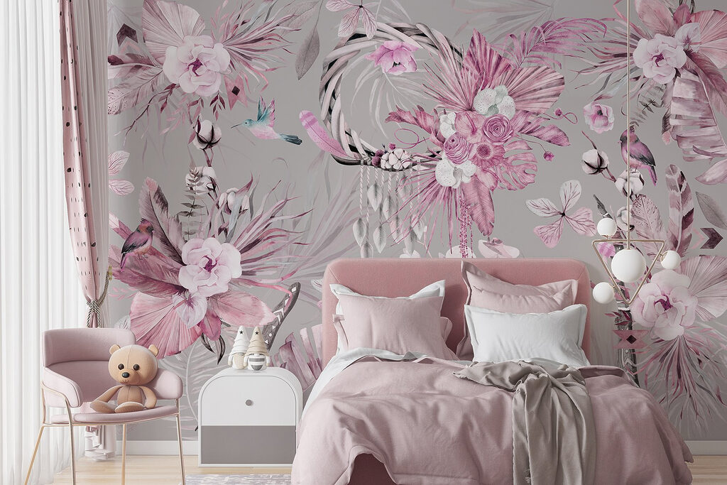 Flores tropicais e aves — interior 3