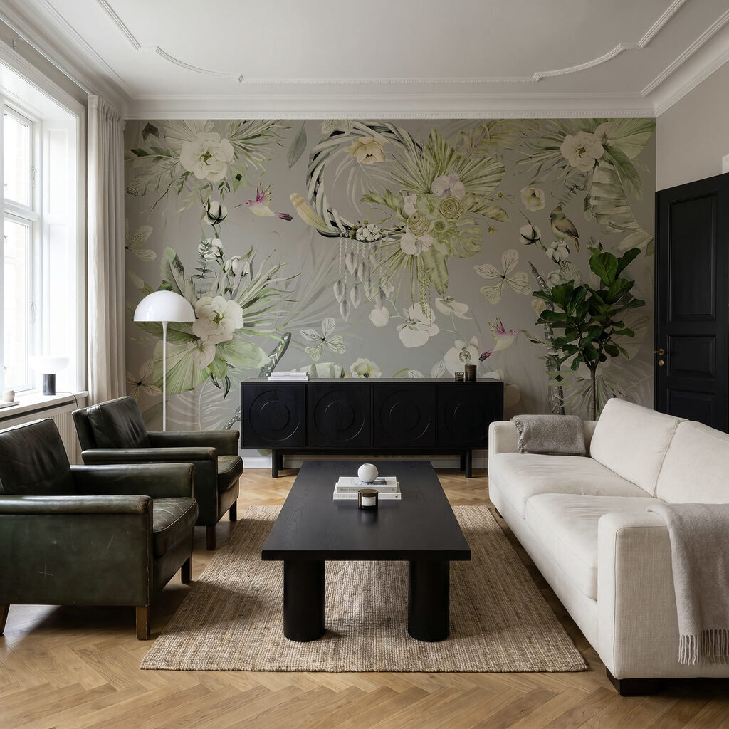 Flores tropicais e aves — interior 2