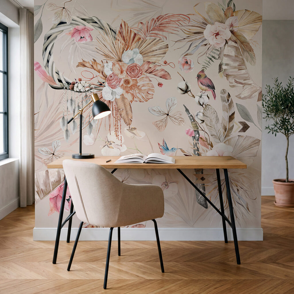 Flores tropicais e aves — interior 3