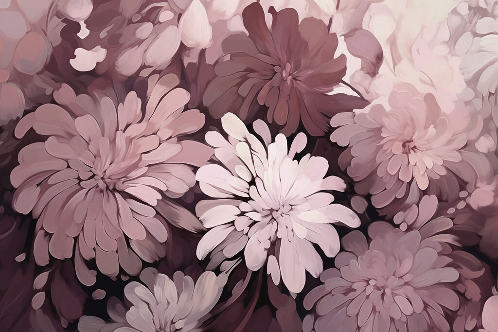 Flores em tons lilás — design completo