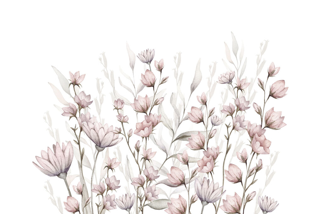 Flores cor-de-rosa delicadas — design completo