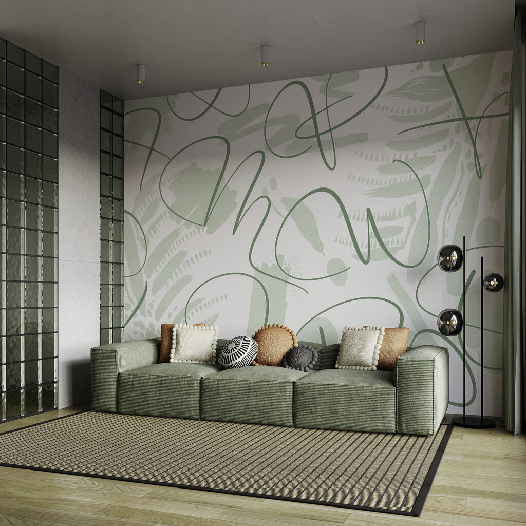 Linhas soltas sobre folhas — interior 1