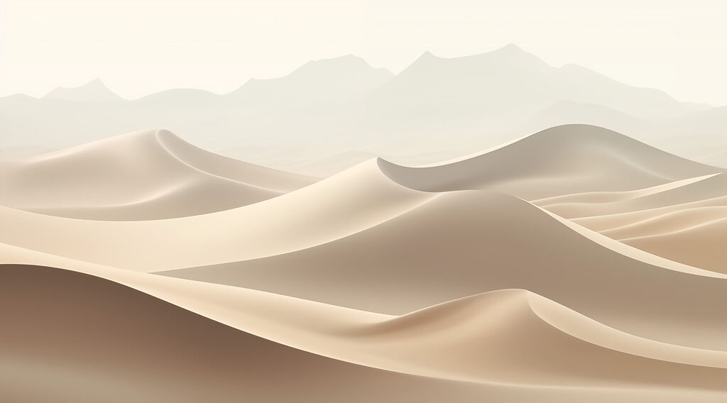 Dunas sob montanhas claras — design completo