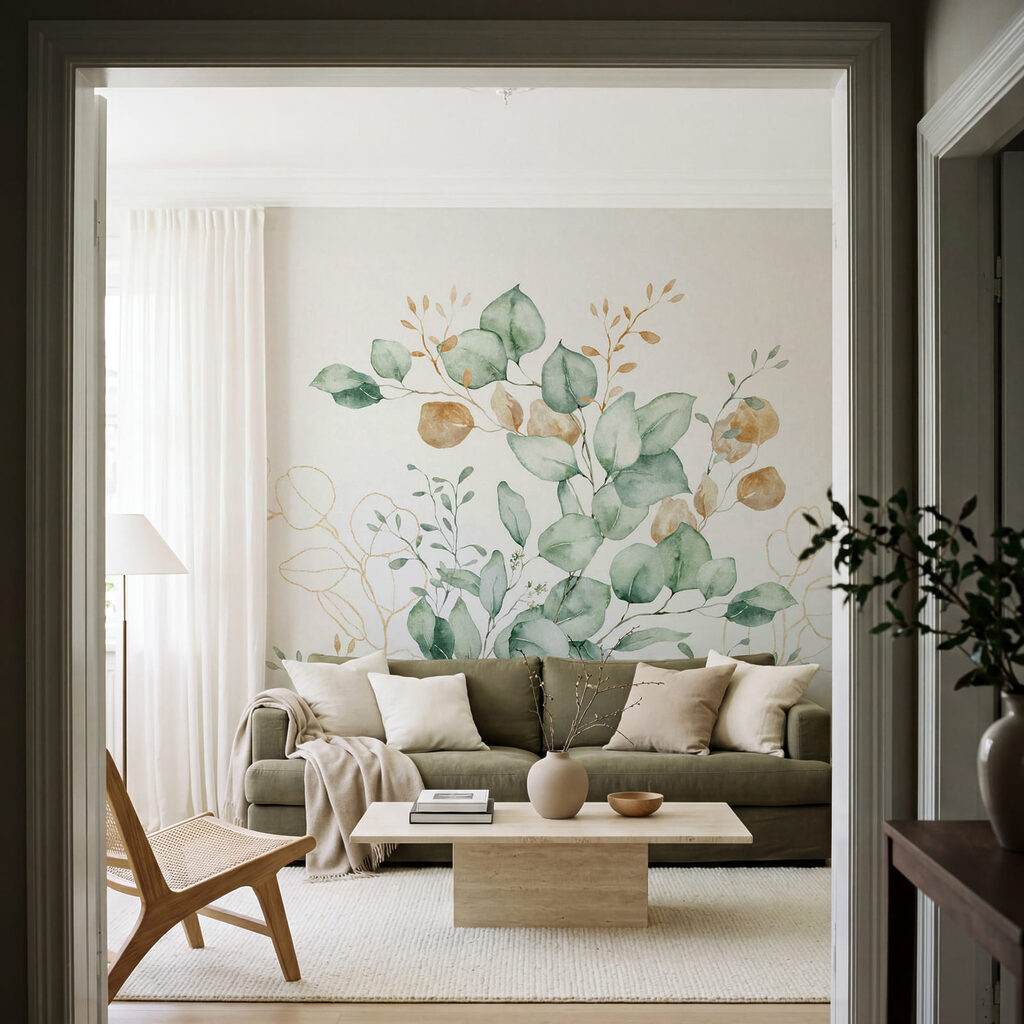 Folhas redondas com botões — interior 1