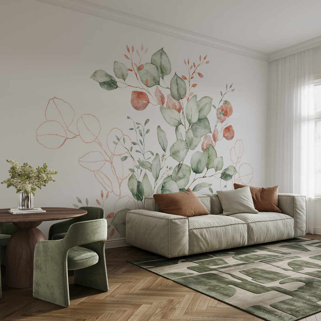 Folhas redondas com botões — interior 2