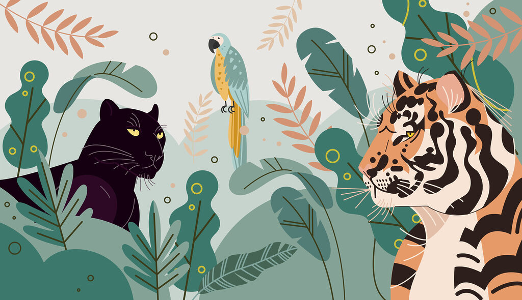 Tigre e pantera negra — design completo
