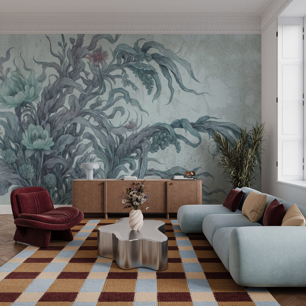 Plantas e flores elegantes num interior