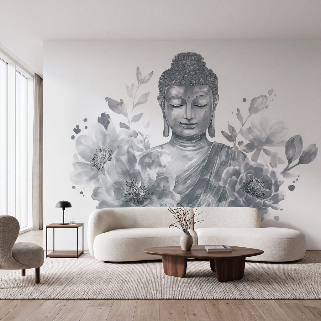 Buda entre flores cheias — interior 1