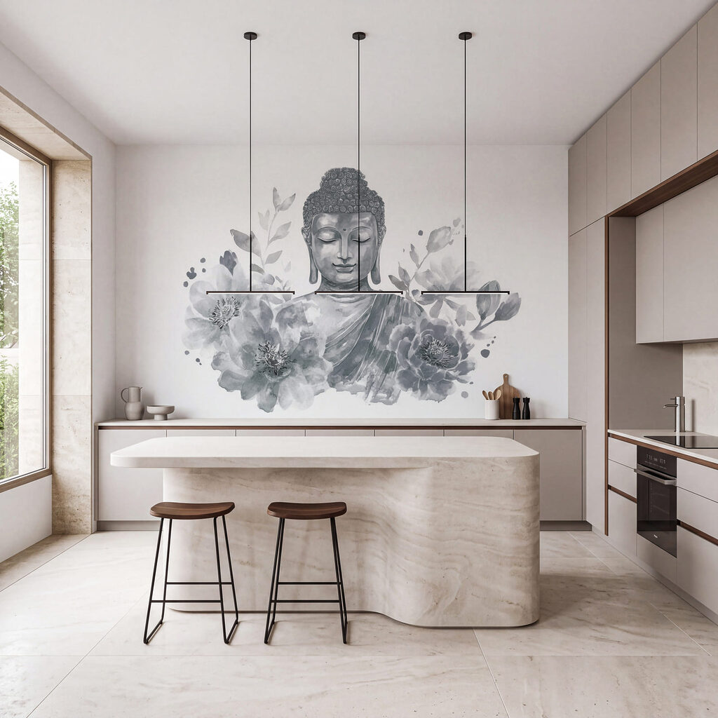 Buda entre flores cheias — interior 3