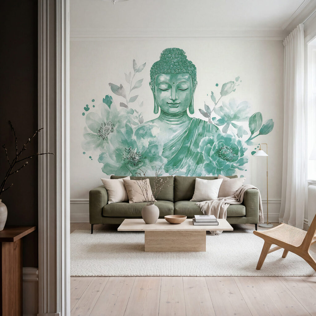 Buda entre flores cheias — interior 1