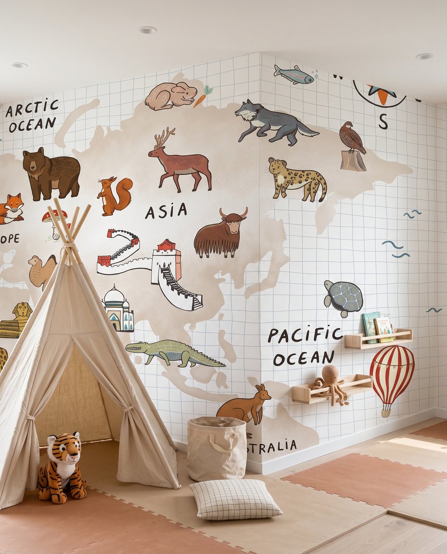 Mapa com animais — interior 3
