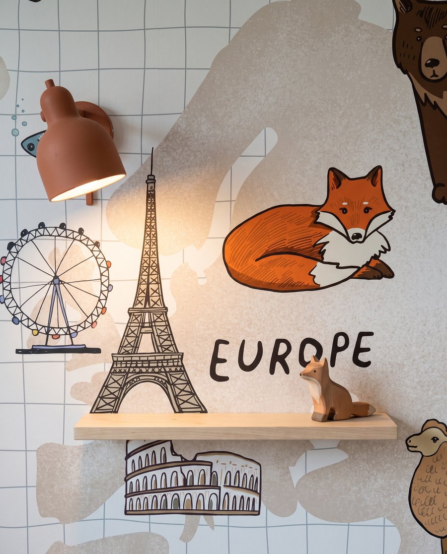 Mapa com animais — detalhe