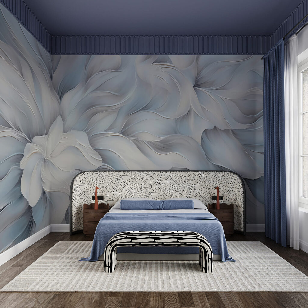 Flor azul em camadas — interior 2