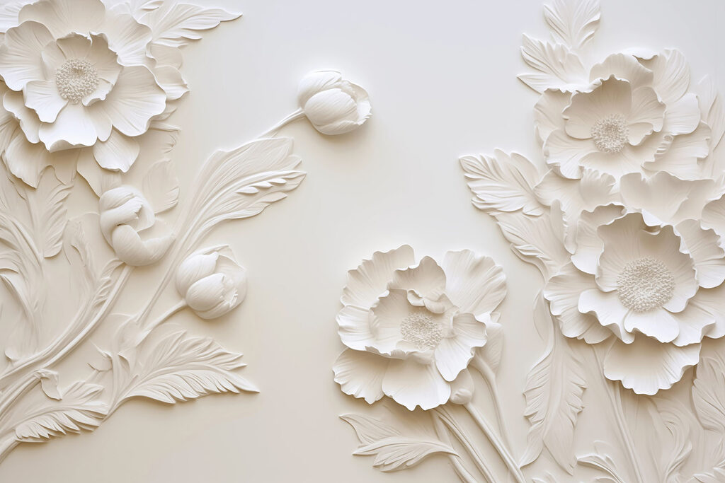 Flores brancas nas orlas — design completo