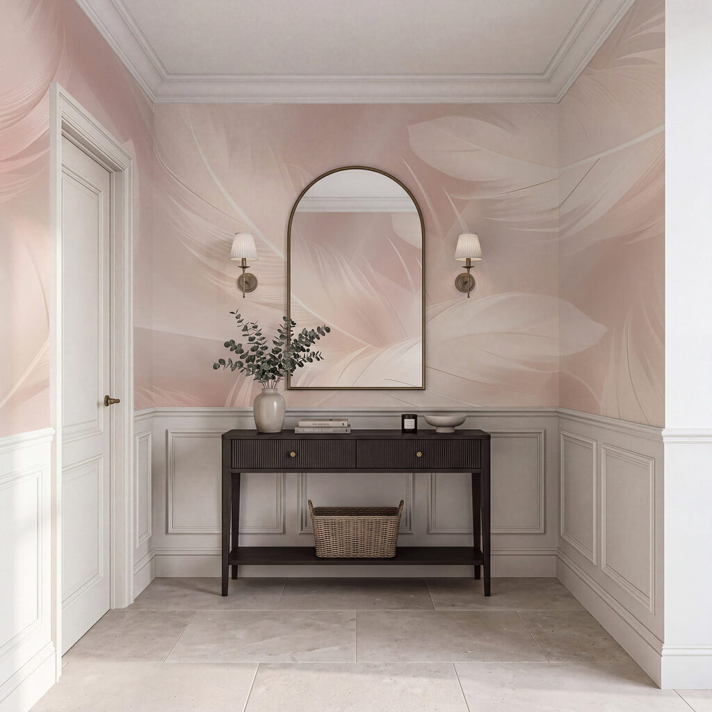 Folhas e penas transparentes — interior 1