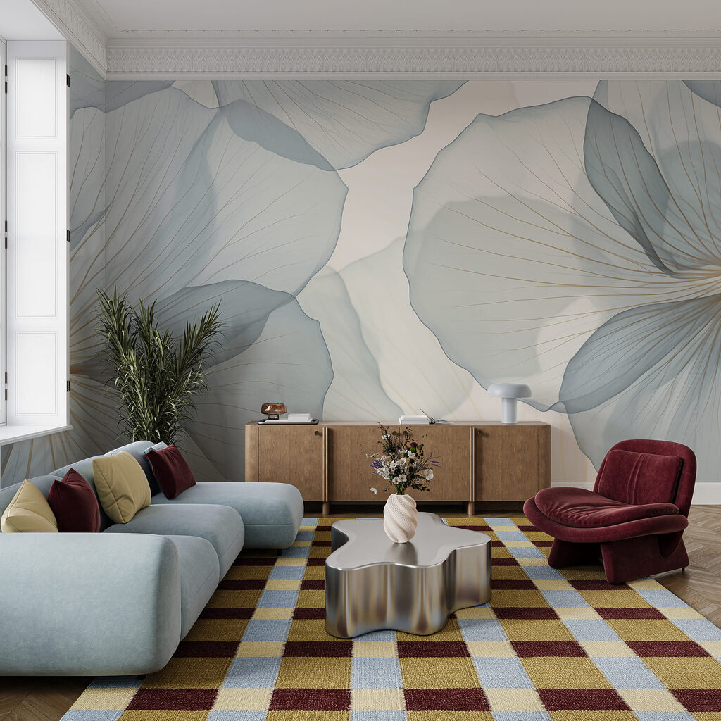 Pétalas azuis com nervuras — interior 3