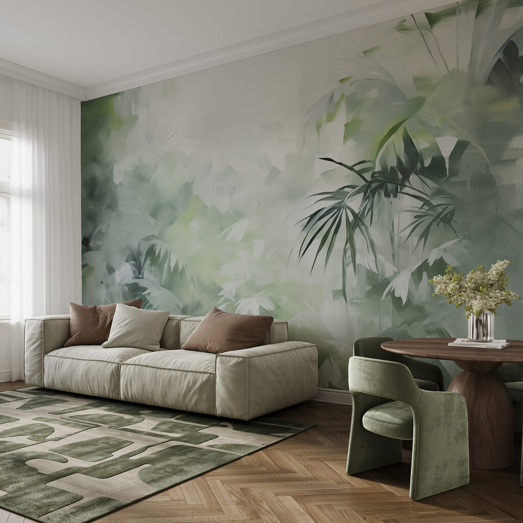 Bosque verde em névoa — interior 2