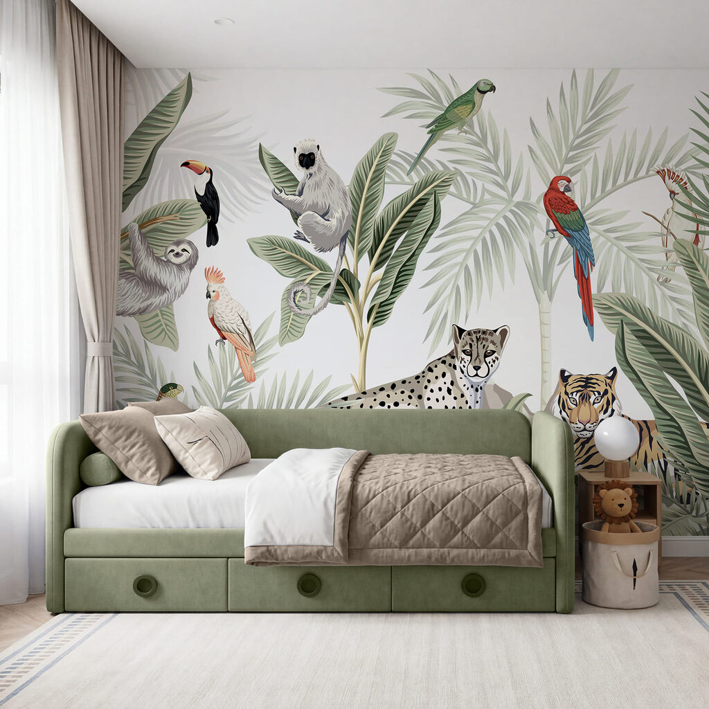 Aves entre folhas altas — interior 2