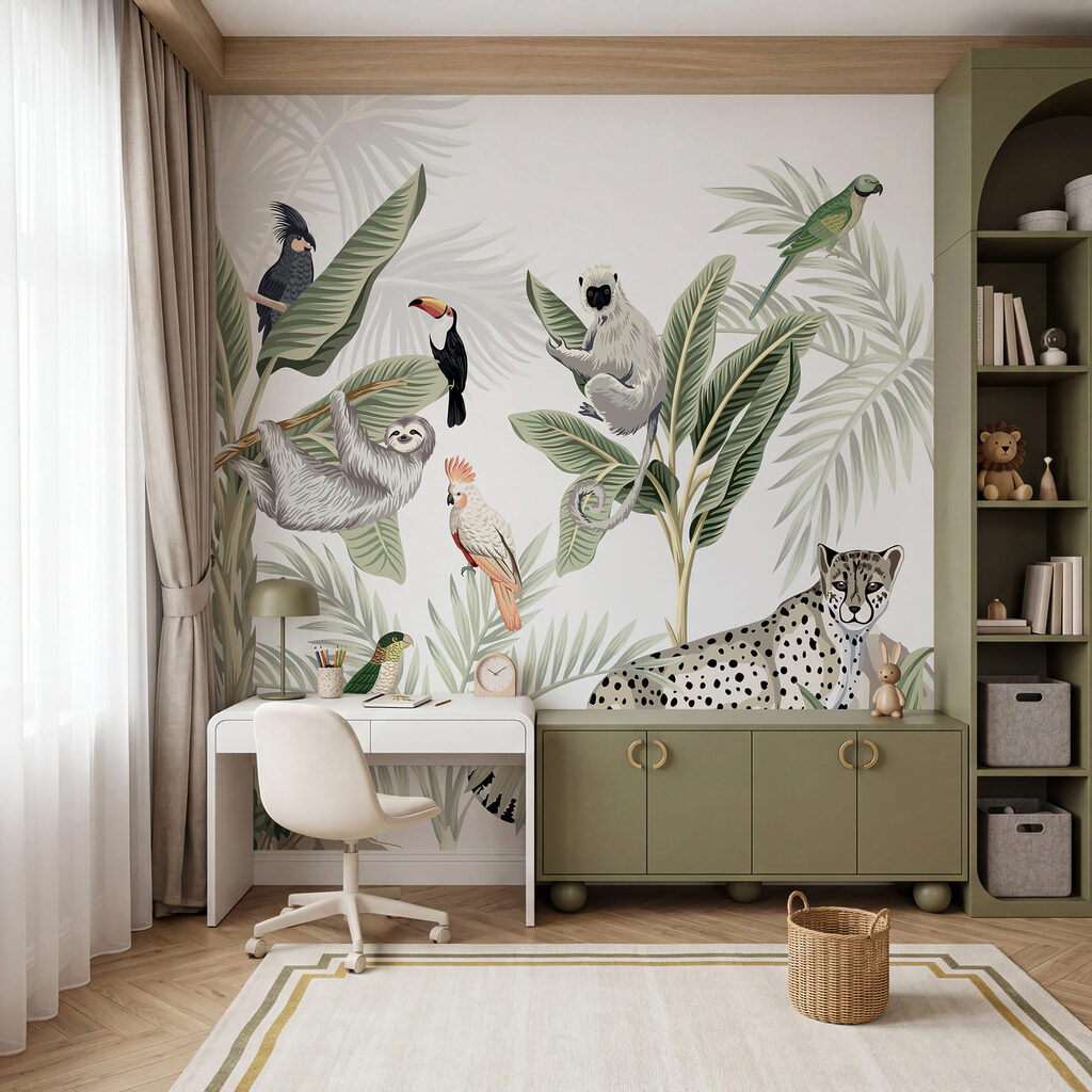 Aves entre folhas altas — interior 3
