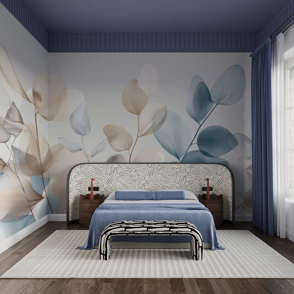 Ramos azuis e creme — interior 1