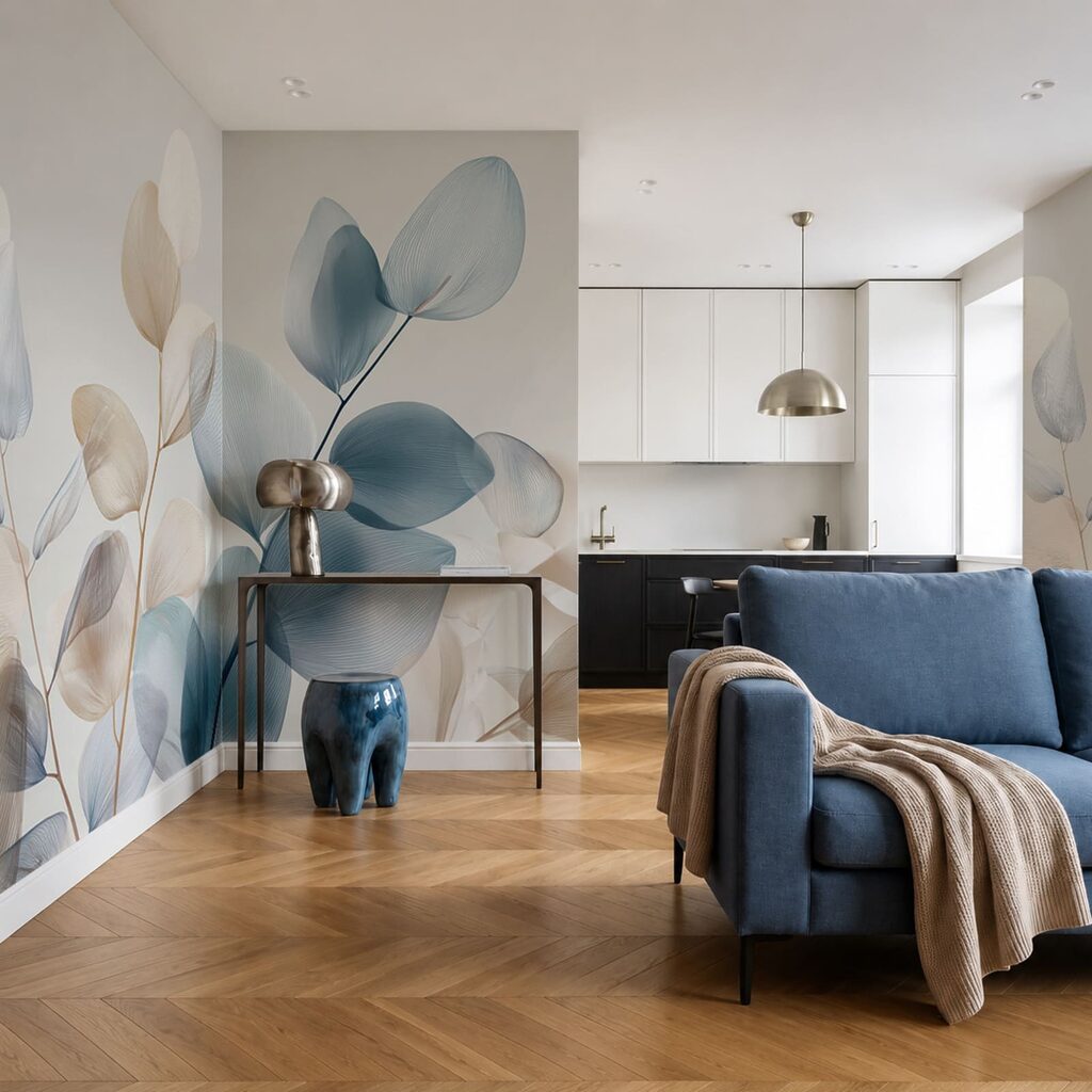 Ramos azuis e creme — interior 2