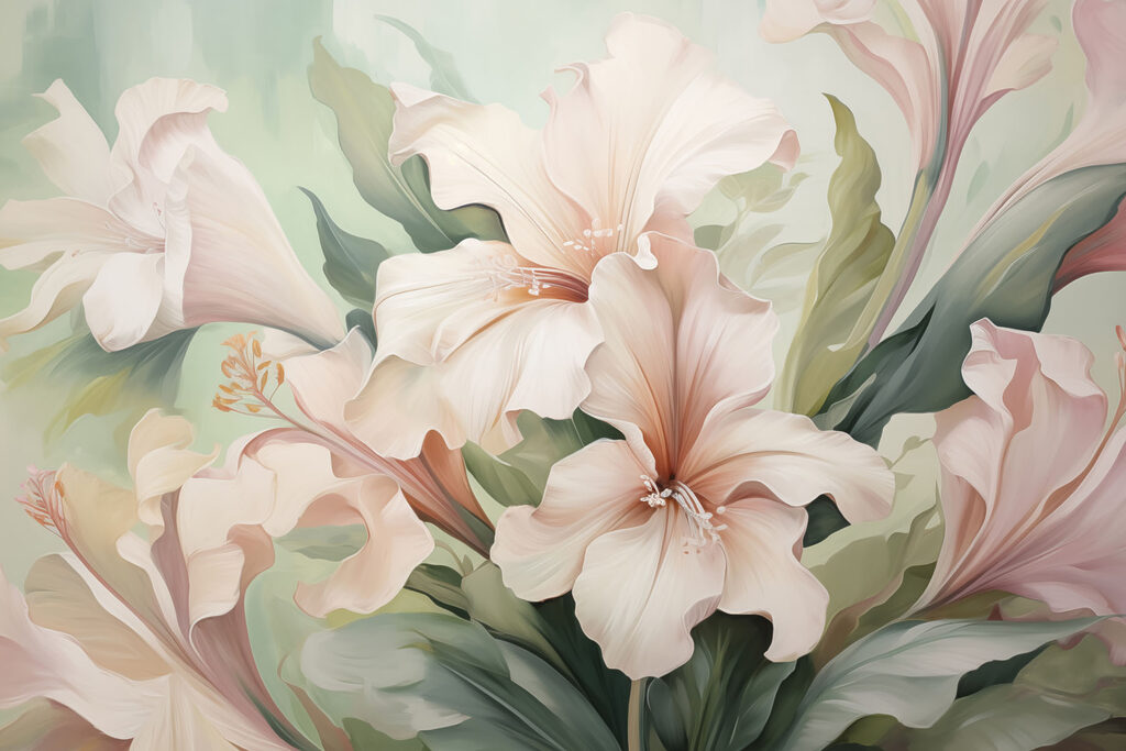 Flores cor-de-rosa e verde — design completo