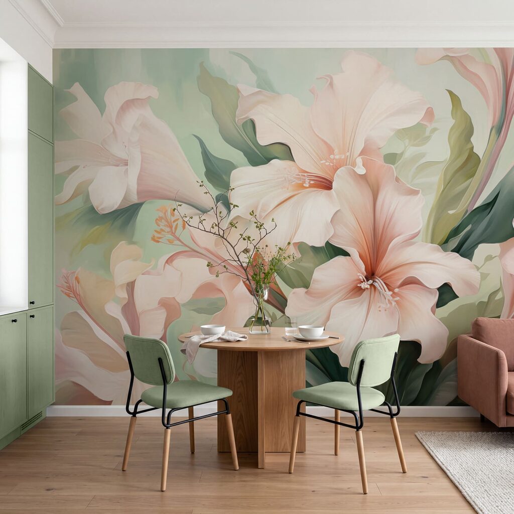 Flores cor-de-rosa e verde — interior 3