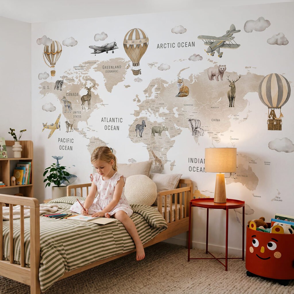 Mapa-mundo com balões — interior 2