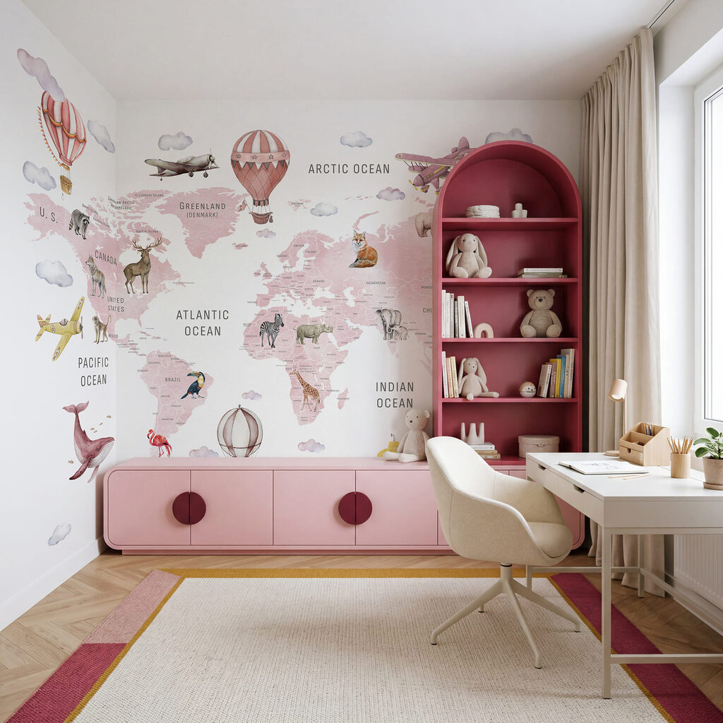 Mapa-mundo com balões — interior 2