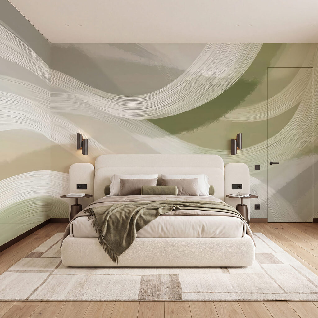 Pinceladas brancas sobre verde-azeitona — interior 2