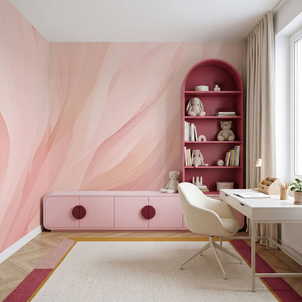 Traços cor-de-rosa como penas — interior 3