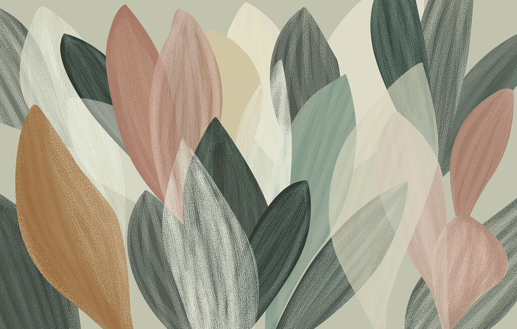 Folhas compridas sobrepostas — design completo