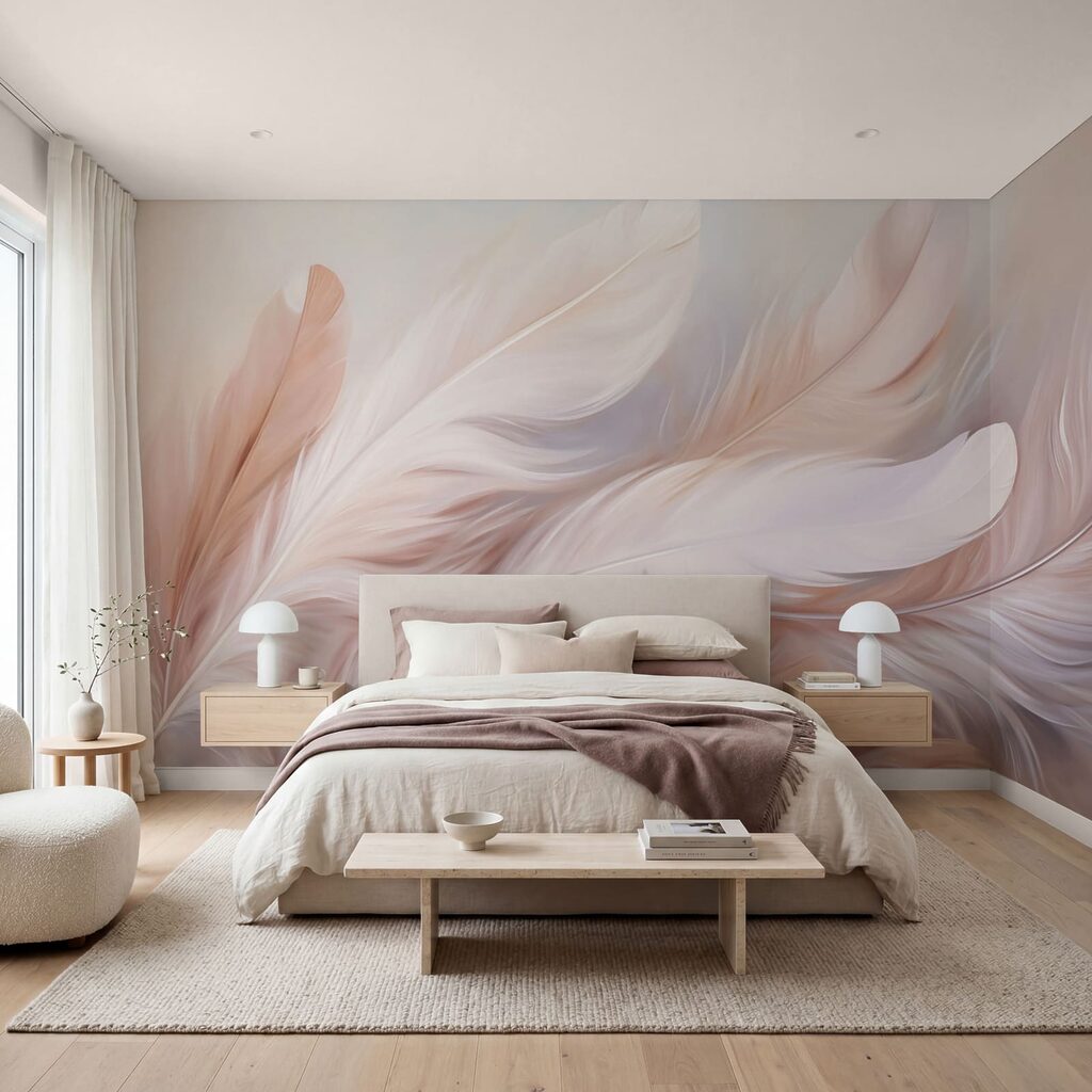 Penas em rosa suave — interior 2