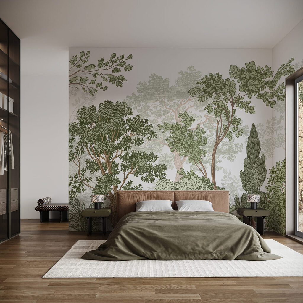 Jardim em linhas finas num interior