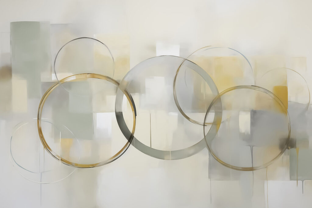 Círculos dourados abstratos — design completo