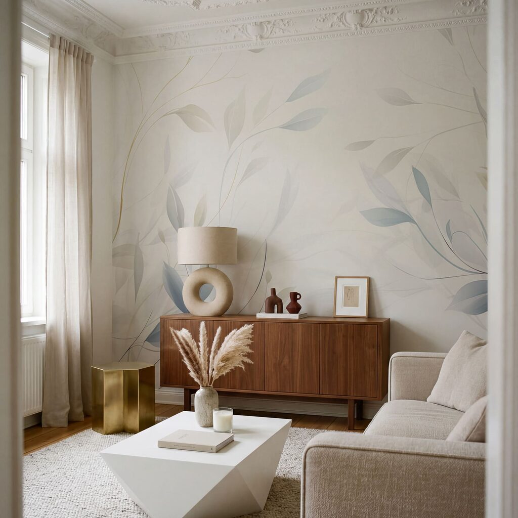 Linhas de folhas azuis — interior 2