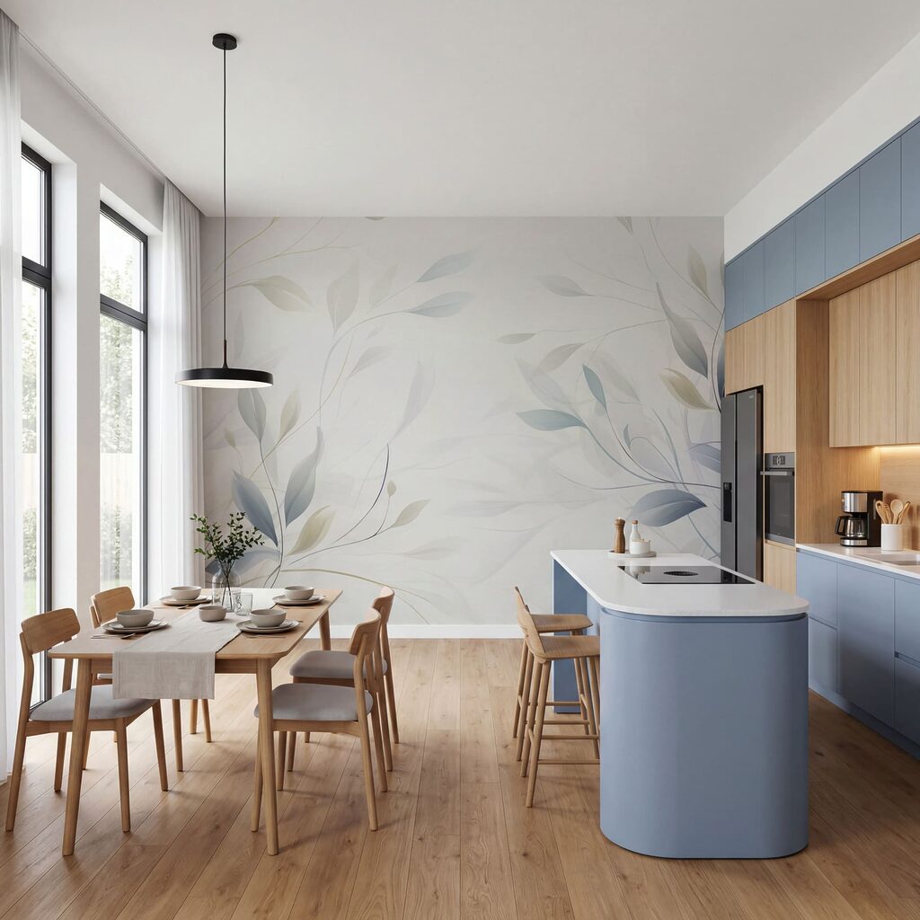 Linhas de folhas azuis — interior 3